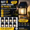 Set 8 Lămpi Solare de Perete cu Senzor de Mișcare, 3 Moduri, IP65