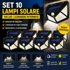 Set 10 Lampi Solare 100 LED – Senzor Miscare, 3 Moduri, Iluminare Exterior Puternica