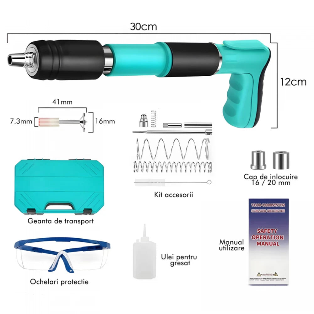 Pistol Automat Pentru Batut Cuie în Orice Material + 200 Cuie CADOU