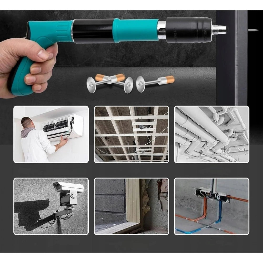 Pistol Automat Pentru Batut Cuie în Orice Material + 200 Cuie CADOU