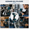 Trusa Masina de Impact si Insurubat 550Nm cu 2 Acumulatori 48V 5Ah, Motor Brushless, 43 Accesorii si Valiza Transport