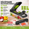 Razatoare Multifunctionala 15 Piese cu Lame Inox + Aparat de Vidat si Sigilat 90W