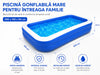 Piscina gonflabila familiala 200x150x50 cm cu pompa de umflare cadou, PVC rezistent, 2 inele de aer
