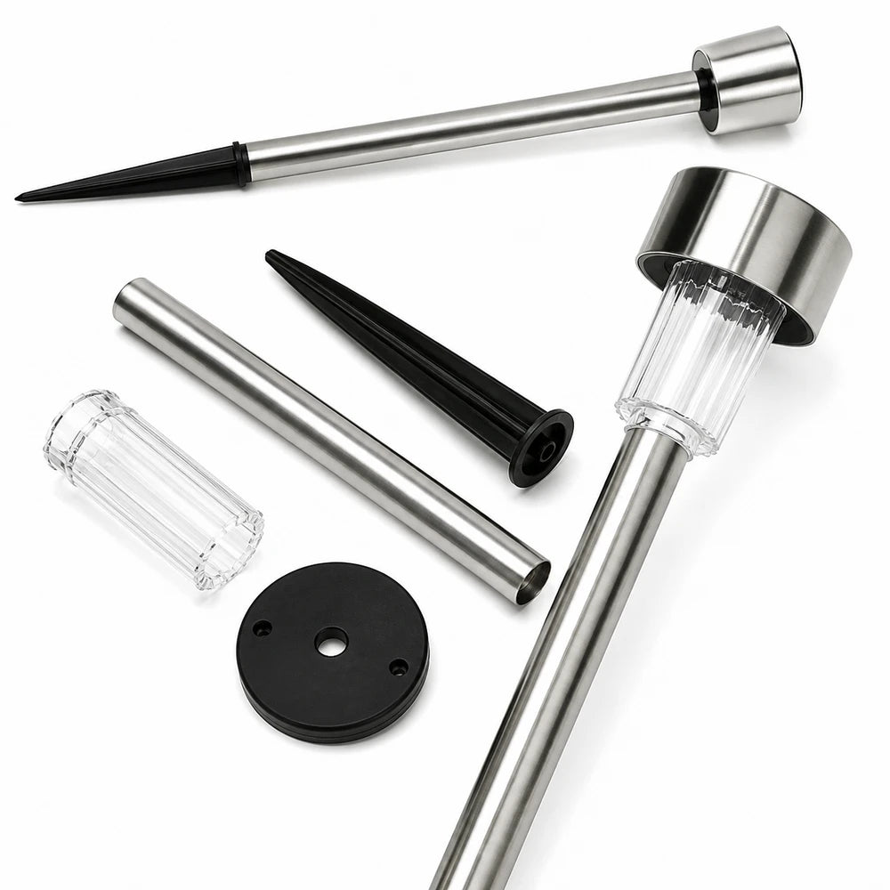 Set 12 Lămpi Solare Inox Pentru Grădină