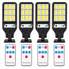 Set 4 Lămpi Solare LED cu Senzor de Mișcare, 60 LED, 800 lm, 3 Moduri, Telecomenzi