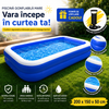 Piscina gonflabila familiala 200x150x50 cm cu pompa de umflare cadou, PVC rezistent, 2 inele de aer